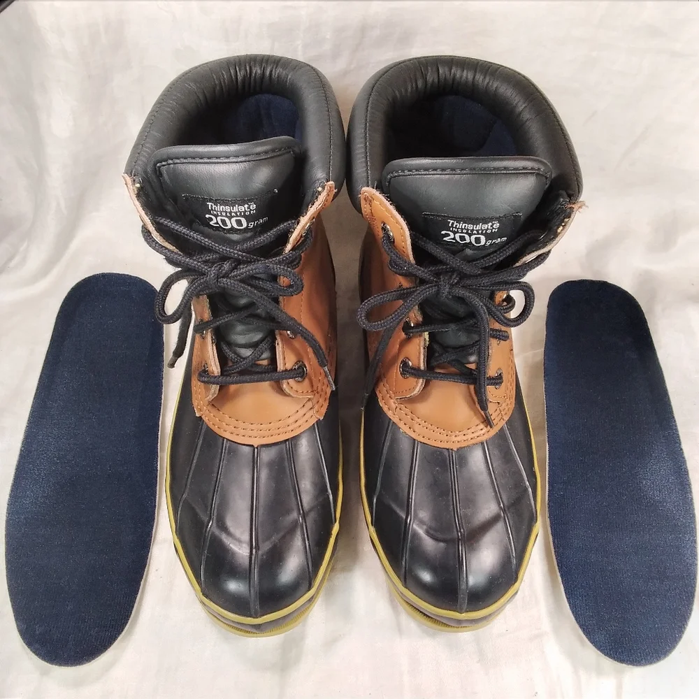 Pro Line Black Brown Duck BOOTS Womens Size 9 Thinsulate Insulated 200 gram